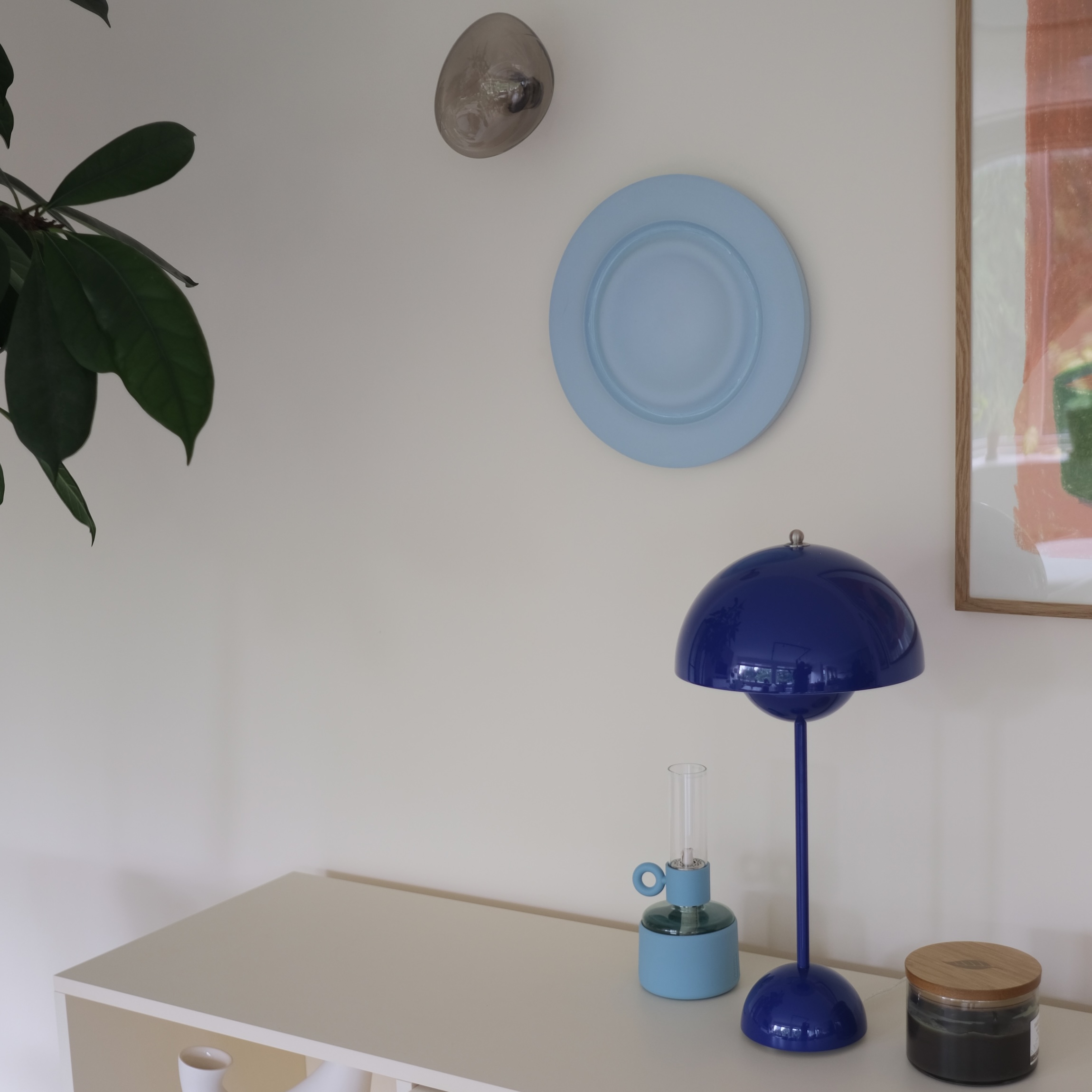 Wanddecoratie Jolanda lichtblauw